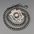 Circa 1919 British Antique Sterling Silver Albert Chain, 53g, Sterling Silver Medal Fob